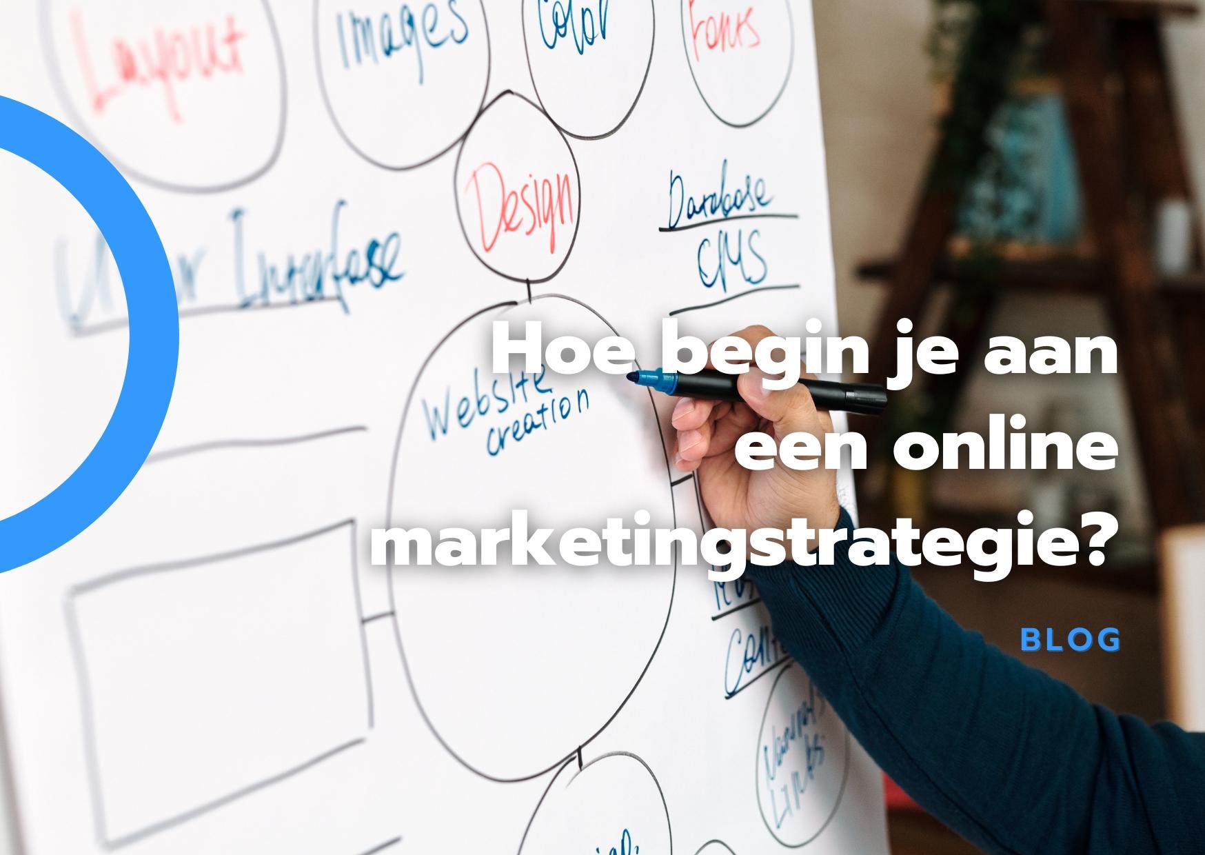 Close-up van iemand die met een pen in de hand op een groot white board allerlei informatie invult. Deze persoon is bezig met de online marketingstrategie van zijn bedrijf.